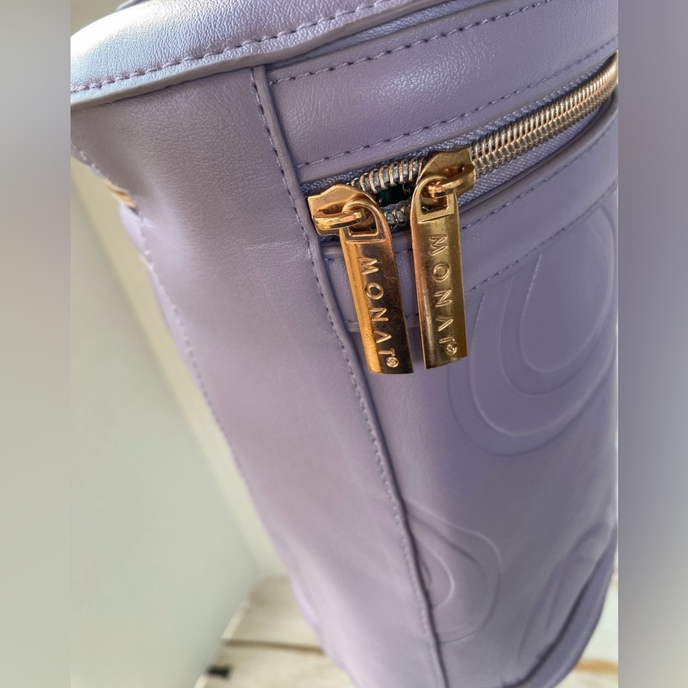 MONAT lavender cosmetics bag travel toiletries makeup purple NWOT cylindrical - Picture 6 of 15